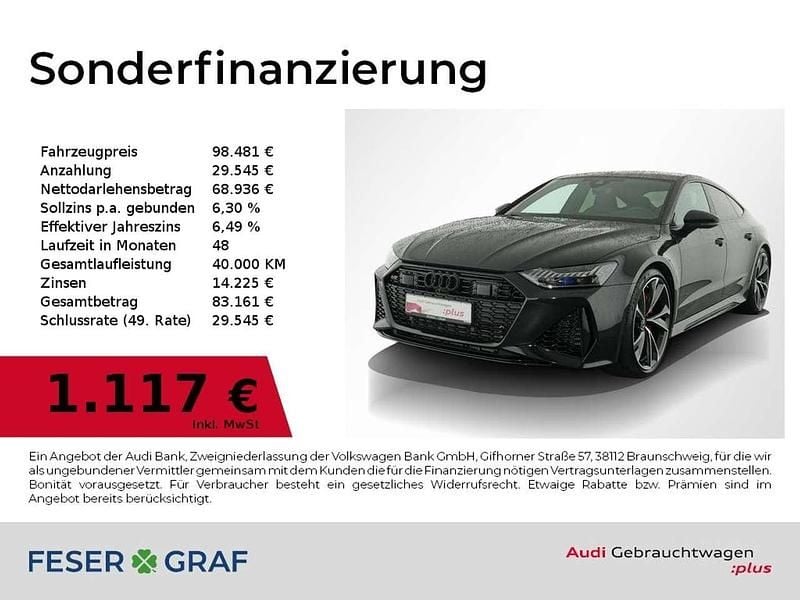 Sebringschwarz kristalleffekt Gebraucht 2023 Audi RS7 Exclusive Kleinwagen | 98.481 € (Guter Preis) - Bild 1/2