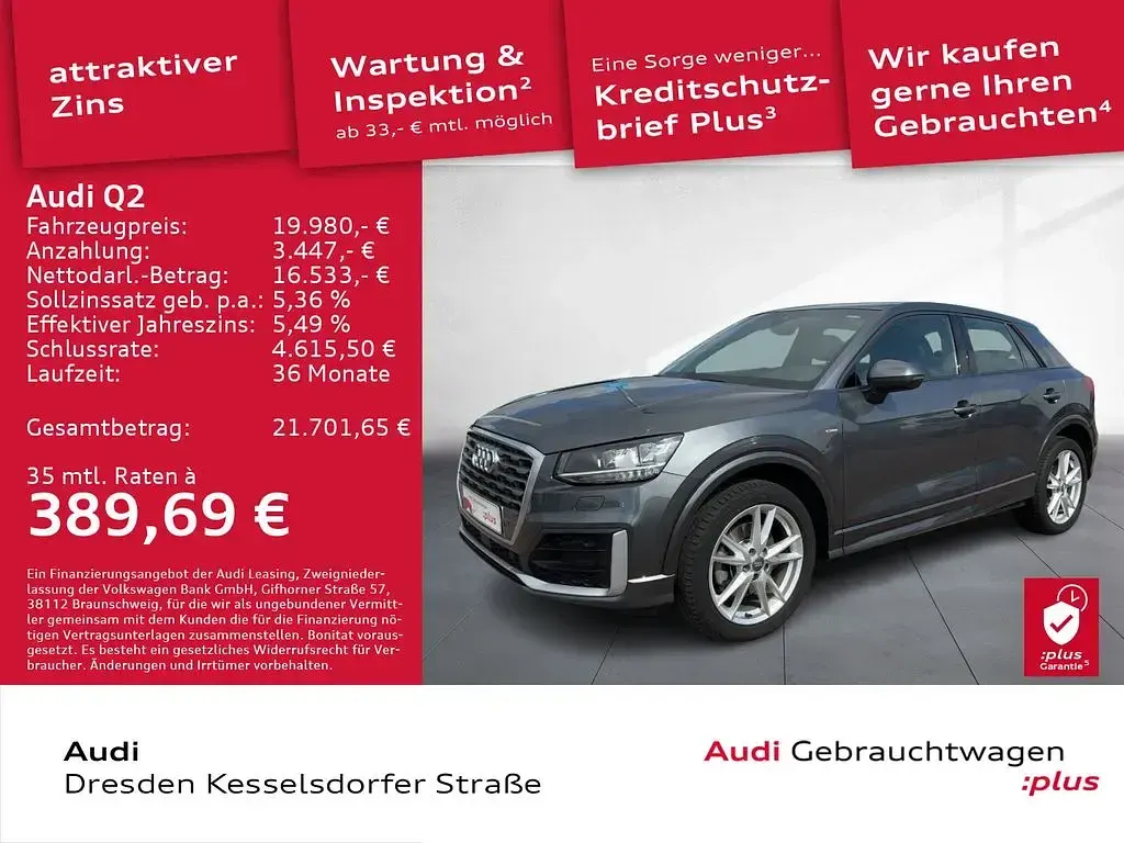 Gebraucht Audi Q2 Sport 190 PS (139 kW) 2018 Daytonagrau perleffekt SUV
