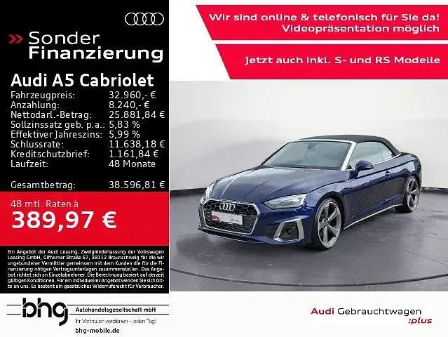 Gebraucht Audi A5 Cabriolet S-Line 150 PS (110 kW) 2022 Cabrio