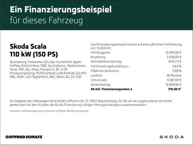 Gebraucht Skoda Scala Ambition 150 PS (110 kW) 2022 Weiß Kleinwagen