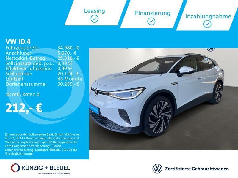 Gletscherweiß metallic Gebraucht 2023 VW ID.4 Pro Performance SUV | 39.280 € (Teuer) - Bild 1/4
