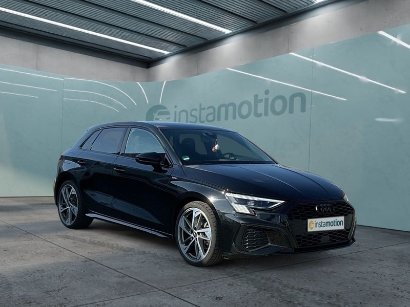 Schwarz Gebraucht 2023 Audi A3 Sportback S-Line Limousine | 32.750 € (Teuer) - Bild 1/4
