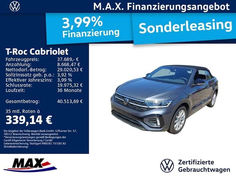 Rauchgrau metallic Gebraucht 2025 VW T-Roc Cabriolet R-line Cabrio | 37.689 € (Fairer Preis) - Bild 1/3