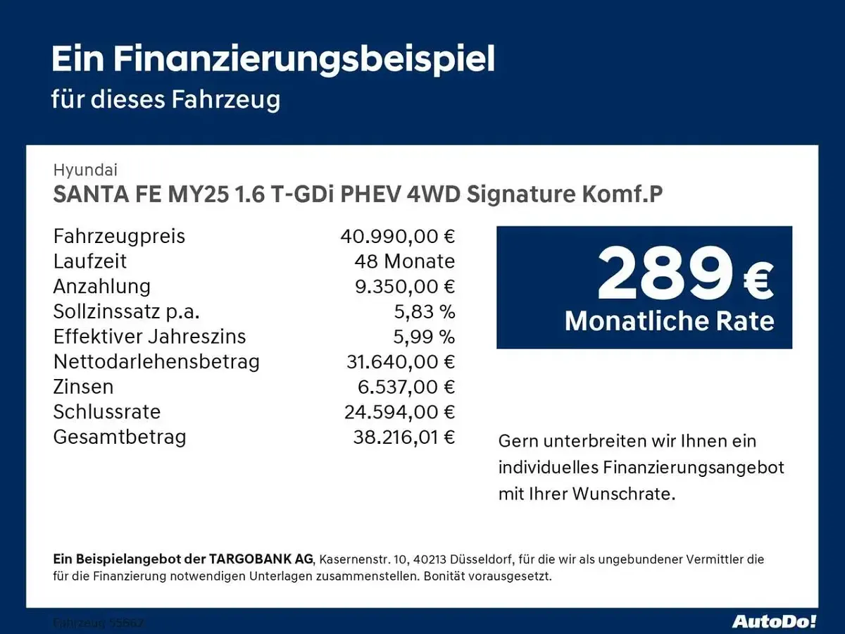 Gebraucht Hyundai Santa Fe Signature 252 PS (185 kW) 2024 Schwarz SUV