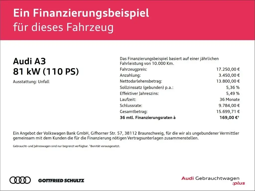 Gebraucht Audi A3 110 PS (80 kW) 2021 Schwarz Limousine