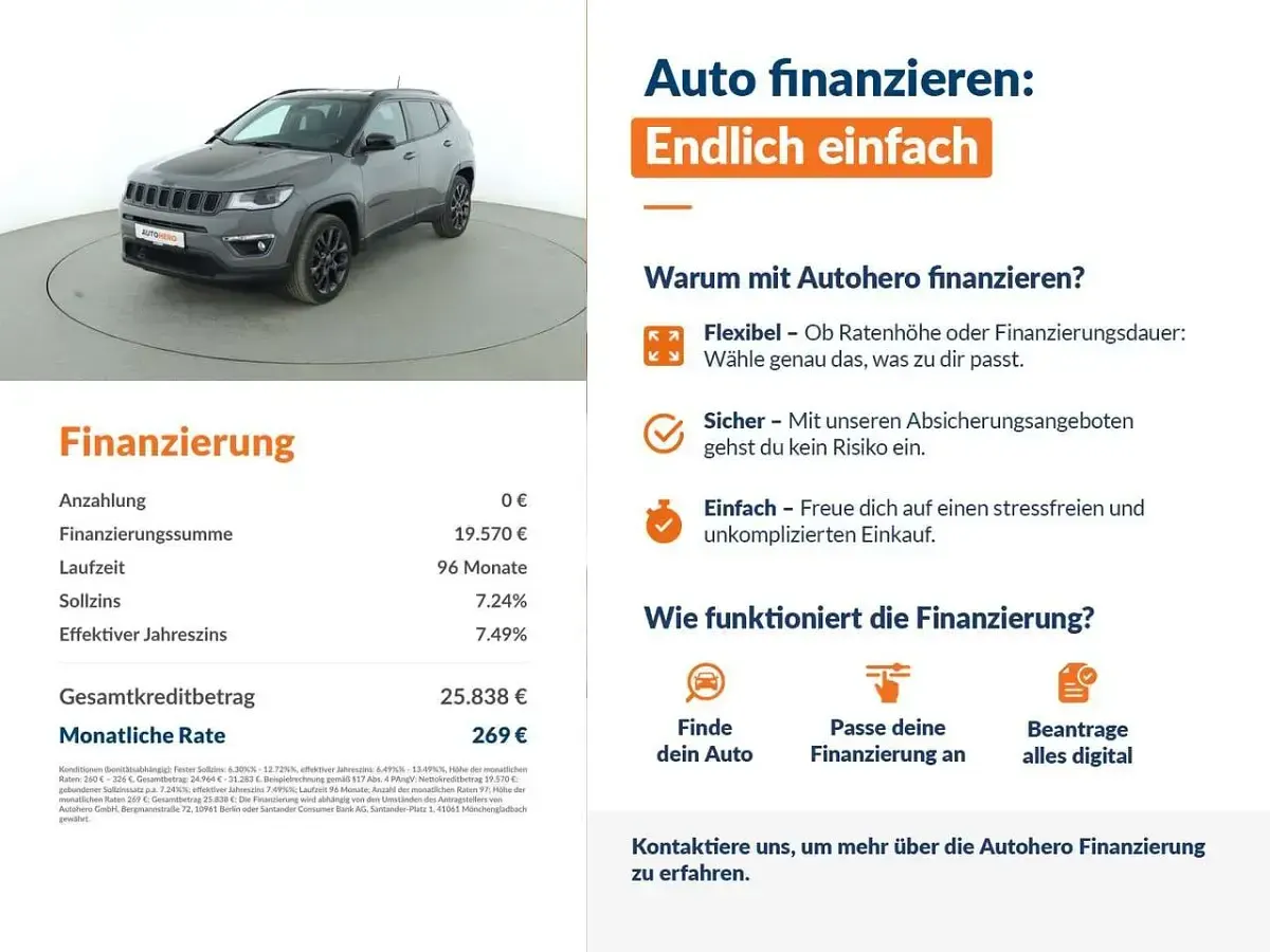 Käytetty Jeep Compass 241 HP (177 kW) 2020 Harmaa Katumaasturi