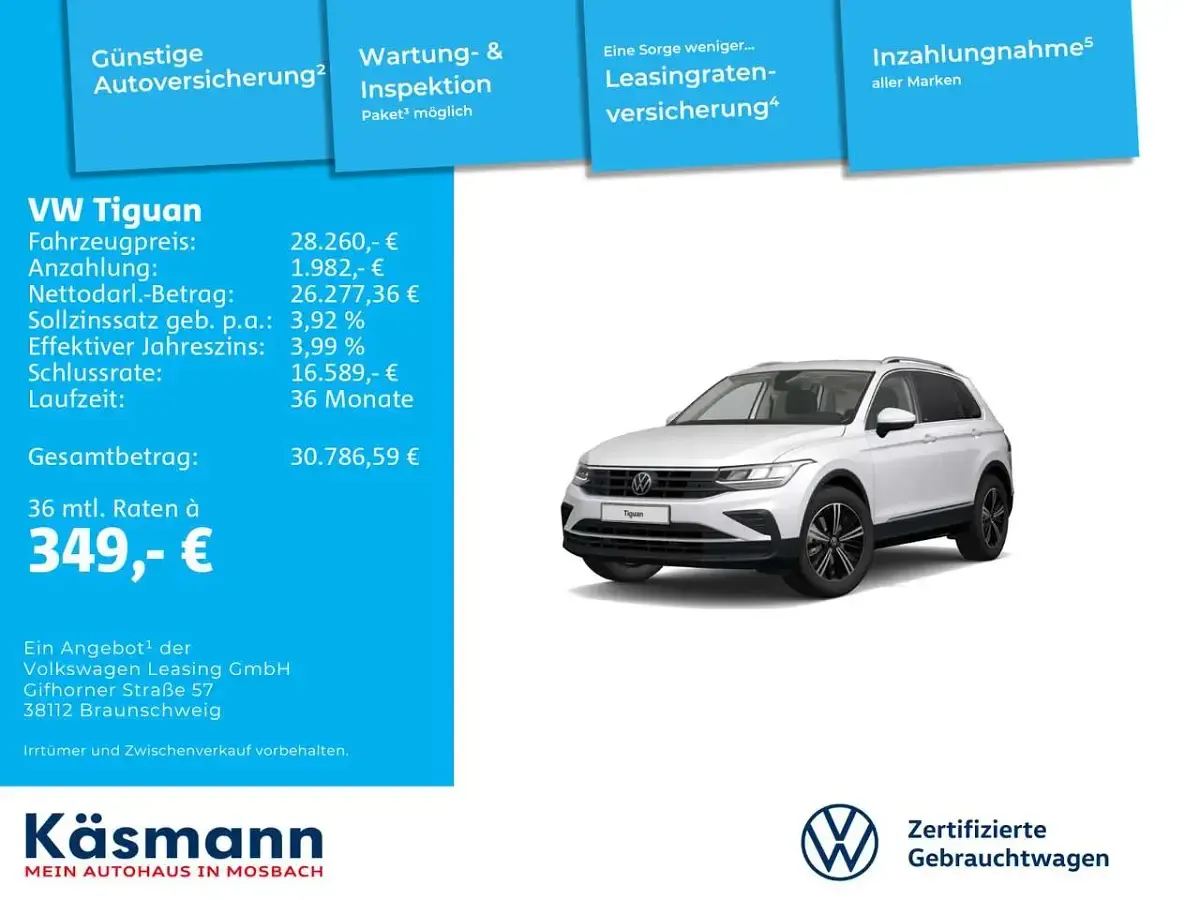 Usata VW Tiguan Move 150 CV (110 kW) 2023 Bianco SUV