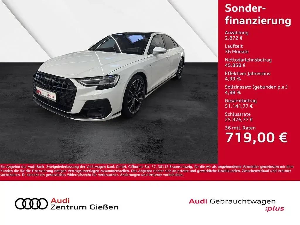 Brugt Audi A8 Ambiente 340 HK (250 kW) 2022 Hvid Sedan