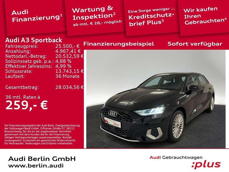 Brillantschwarz Gebraucht 2022 Audi A3 Advanced Plus Kombi | 24.900 € (Fairer Preis) - Bild 1/3