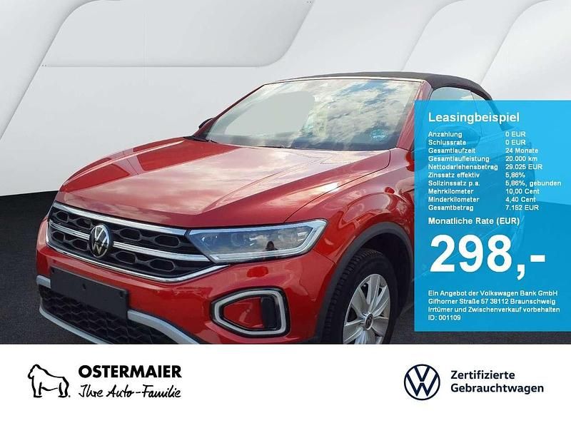 Rot Gebraucht 2025 VW T-Roc Cabriolet Goal Cabrio | 29.030 € (Superpreis) - Bild 1/4