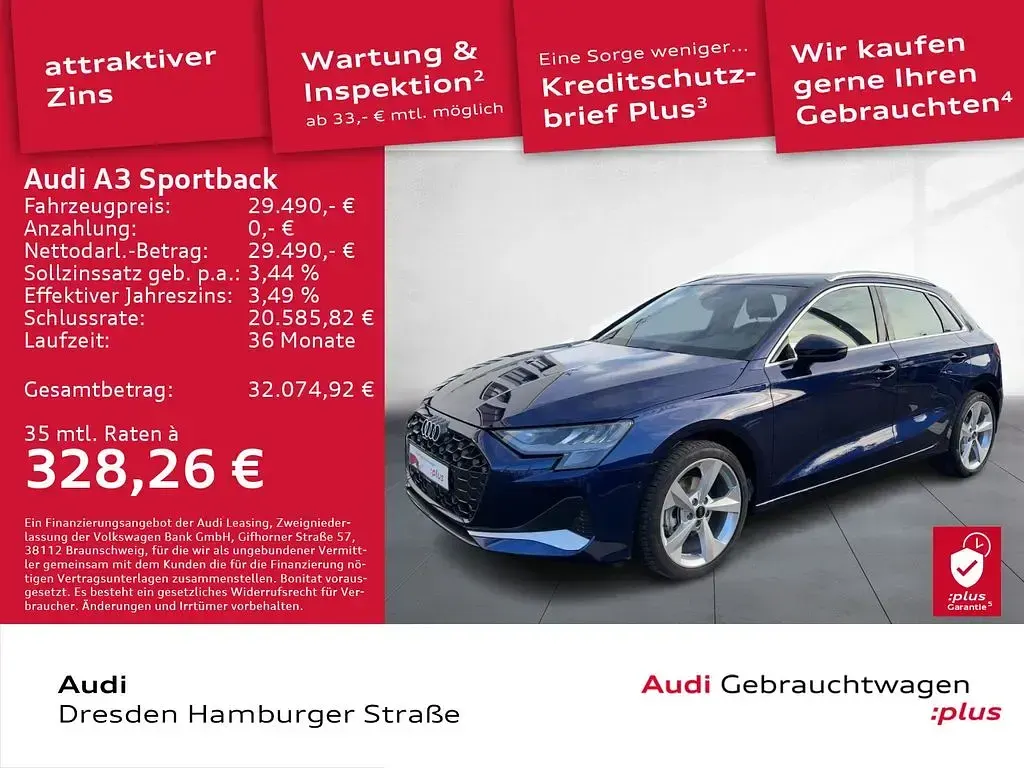 Gebraucht Audi A3 Advanced 116 PS (85 kW) 2025 Navarrablau metallic Limousine