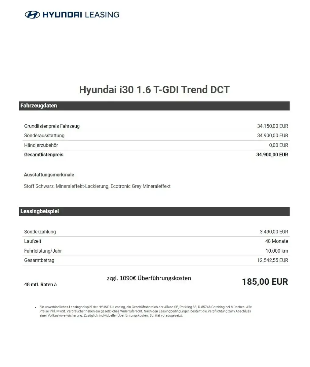 Neu Hyundai i30 Trend 150 PS (110 kW) 2026 Ecotronic grey Kombi