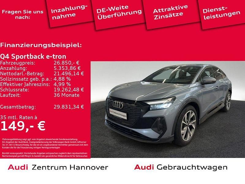 Blau Gebraucht 2022 Audi Q4 Sportback e-tron Sport SUV | 26.850 € (Fairer Preis) - Bild 1/4