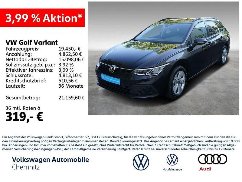 Schwarz Gebraucht 2021 VW Golf VIII Life Kombi | 19.450 € (Superpreis) - Bild 1/4