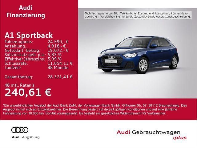 Navarrablau metallic Gebraucht 2024 Audi A1 Sportback Basis Kleinwagen | 24.590 € (Fairer Preis) - Bild 1/4