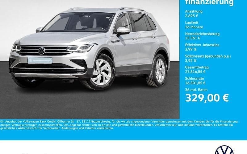 Reflexsilber metallic Gebraucht 2021 VW Tiguan Elegance SUV | 28.056 € (Guter Preis) - Bild 1/4