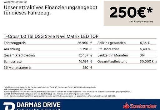 Gebraucht VW T-Cross Style 116 PS (85 kW) 2024 Grau SUV
