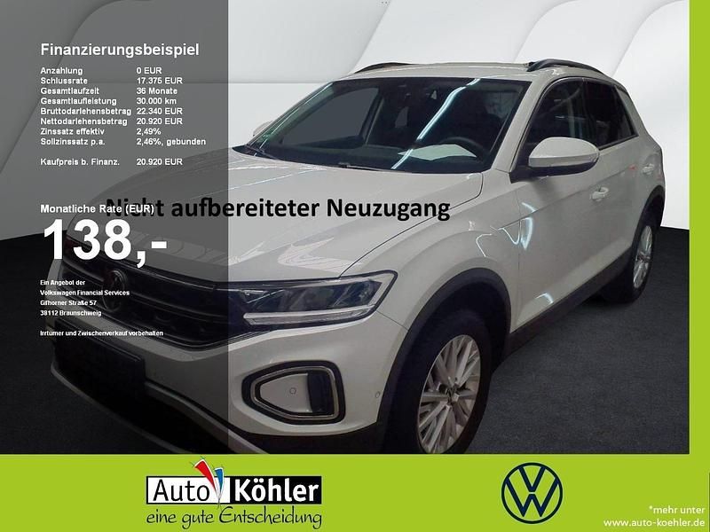 Pure white Gebraucht 2024 VW T-Roc Life SUV | 20.920 € (Superpreis) - Bild 1/3