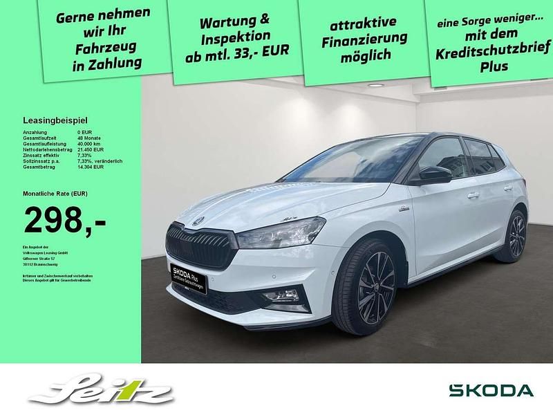 Moon weiss metallic Gebraucht 2024 Skoda Fabia Monte Carlo Limousine | 21.450 € (Fairer Preis) - Bild 1/3
