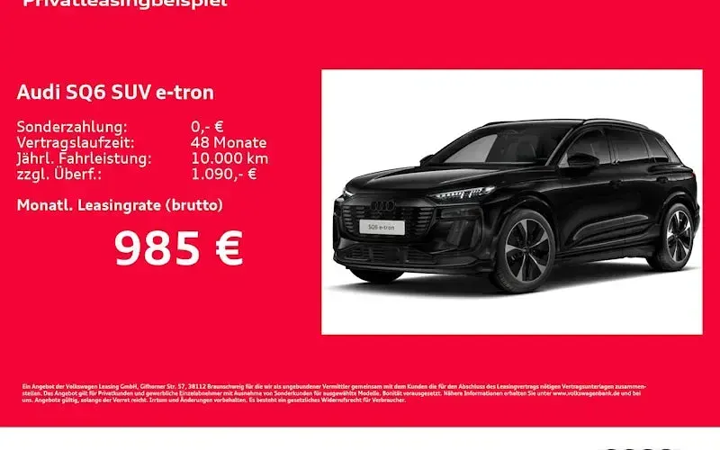 Nouă Audi SQ6 e-tron Ambiente 380 kW (517 CP) 2026 Negru SUV