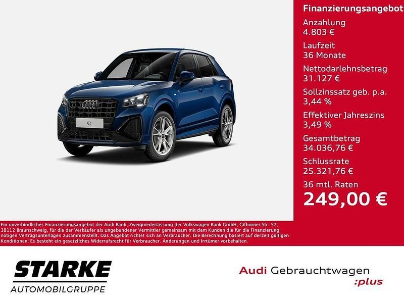 Blau (ascariblau metallic) Gebraucht 2025 Audi Q2 S-Line SUV | 35.930 € (Teuer) - Bild 1/3
