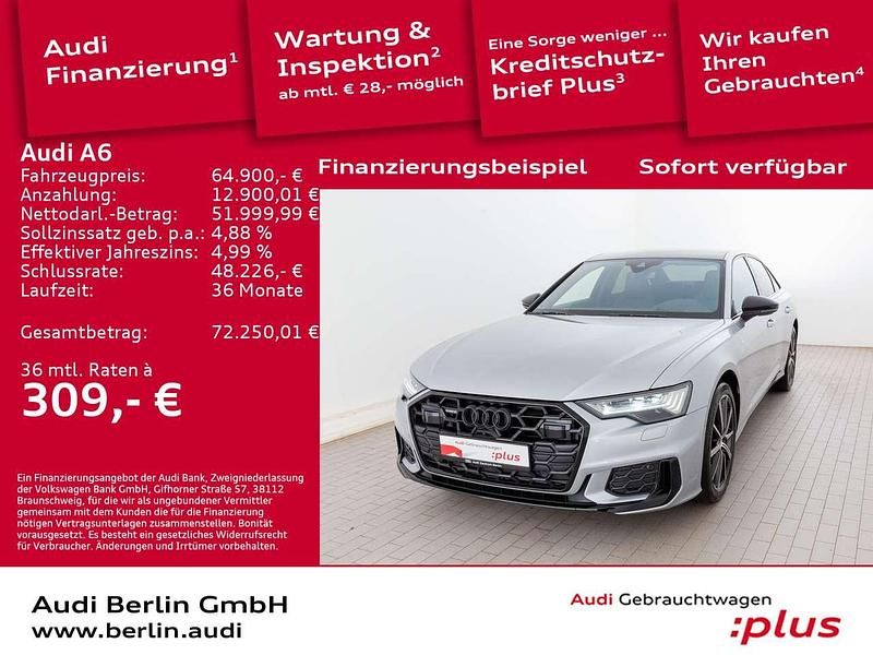 Florettsilber metallic Gebraucht 2024 Audi A6 S-Line Limousine | 64.900 € - Bild 1/3