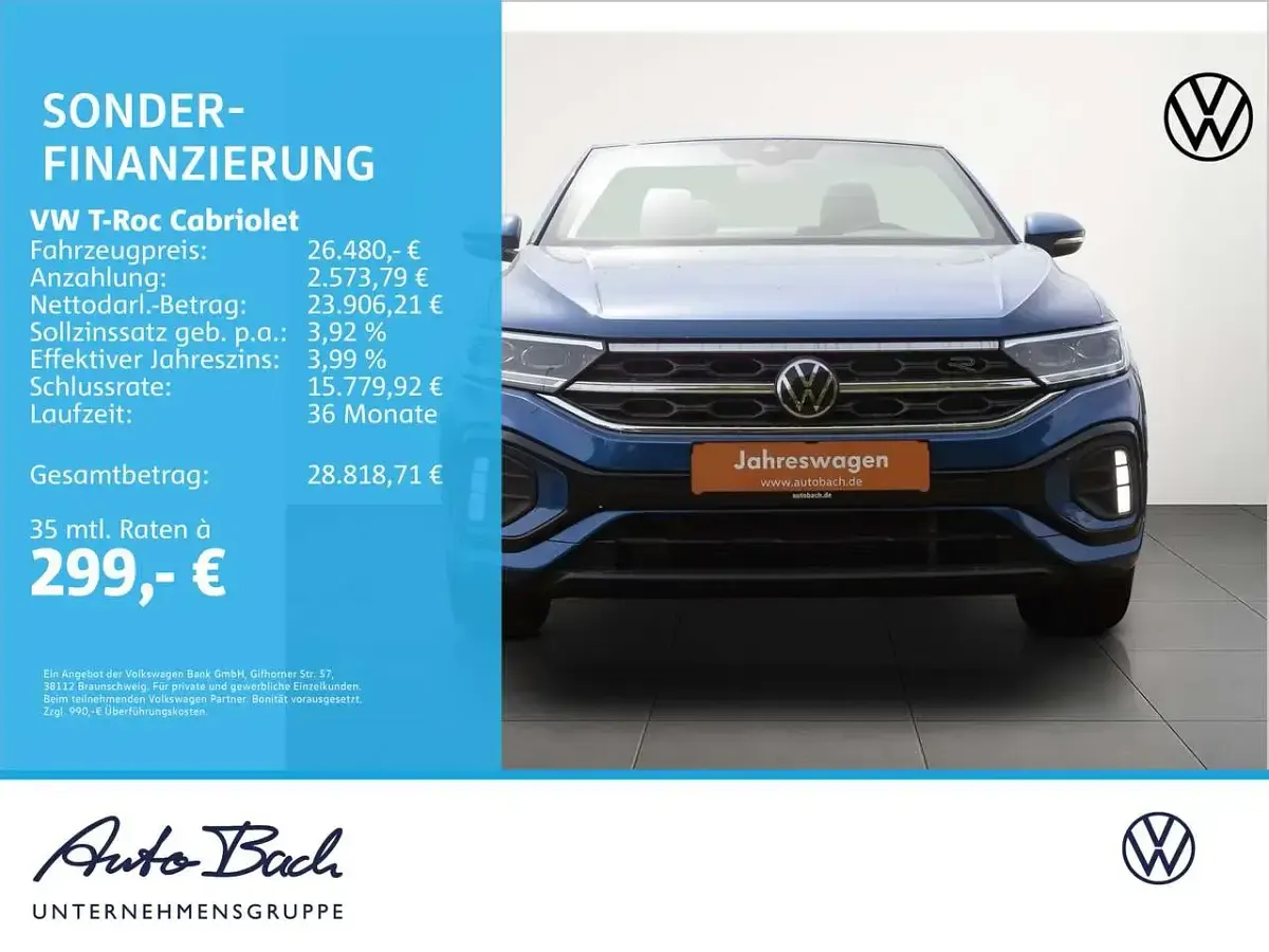 Gebraucht VW T-Roc R-line 150 PS (110 kW) 2023 Ravennablau metallic/schwarz SUV