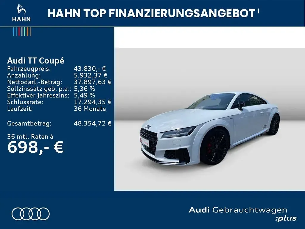 Gebraucht Audi TT Competition 245 PS (180 kW) 2022 Gletscherweiß metallic Coupé