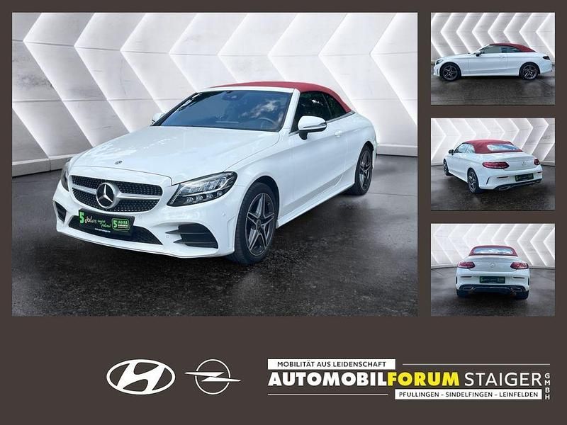 Polarweiss unilack Gebraucht 2020 Mercedes C180 AMG line Cabrio | 25.990 € (Superpreis) - Bild 1/4