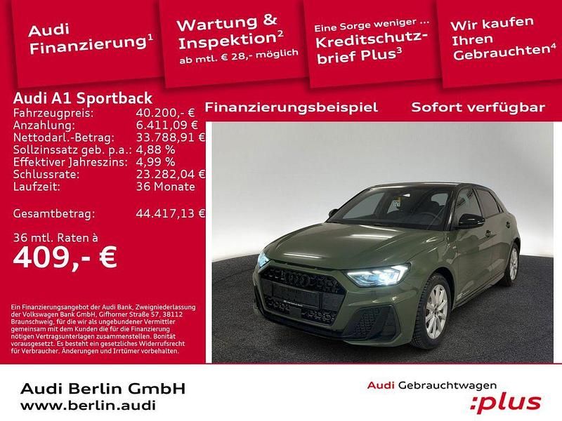 Distriktgrün metallic Gebraucht 2025 Audi A1 Sportback S-Line Kleinwagen | 40.200 € - Bild 1/3