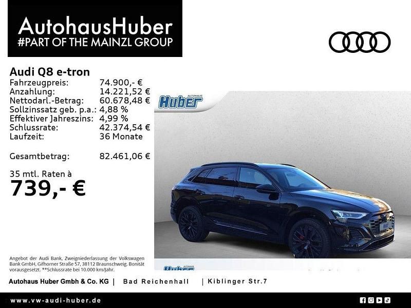 Mythosschwarz metallic Gebraucht 2024 Audi Q8 e-tron S-Line SUV | 74.900 € (Teuer) - Bild 1/4