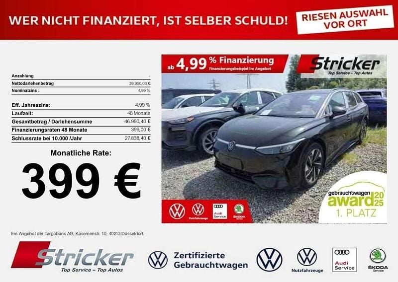 Schwarz Gebraucht 2025 VW ID.7 Pro Kombi | 39.949 € - Bild 1/3