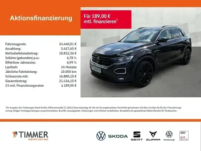 Gebraucht VW T-Roc Active 150 PS (110 kW) 2022 Schwarz SUV