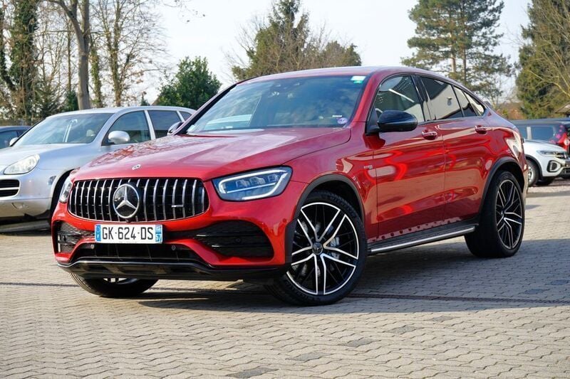 Hyazinthrot metalliclack Gebraucht 2022 Mercedes GLC43 AMG AMG Coupé | 51.490 € (Guter Preis) - Bild 1/4