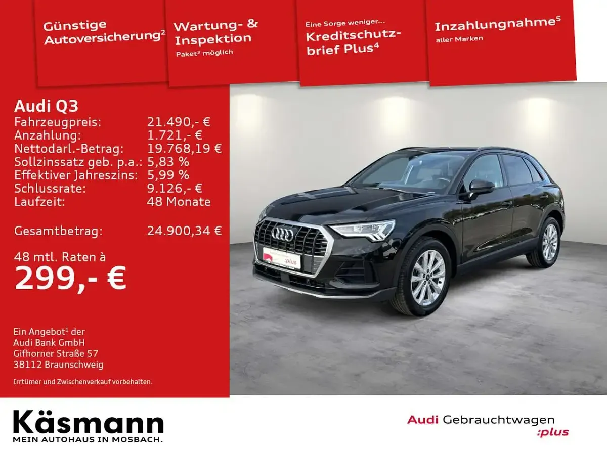 Gebraucht Audi Q3 Business 150 PS (110 kW) 2023 Mythosschwarz metallic (metallic) SUV