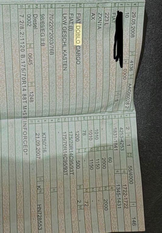 Gebraucht Fiat Doblò 77 PS (56 kW) 2008 Grau Van / Kleinbus