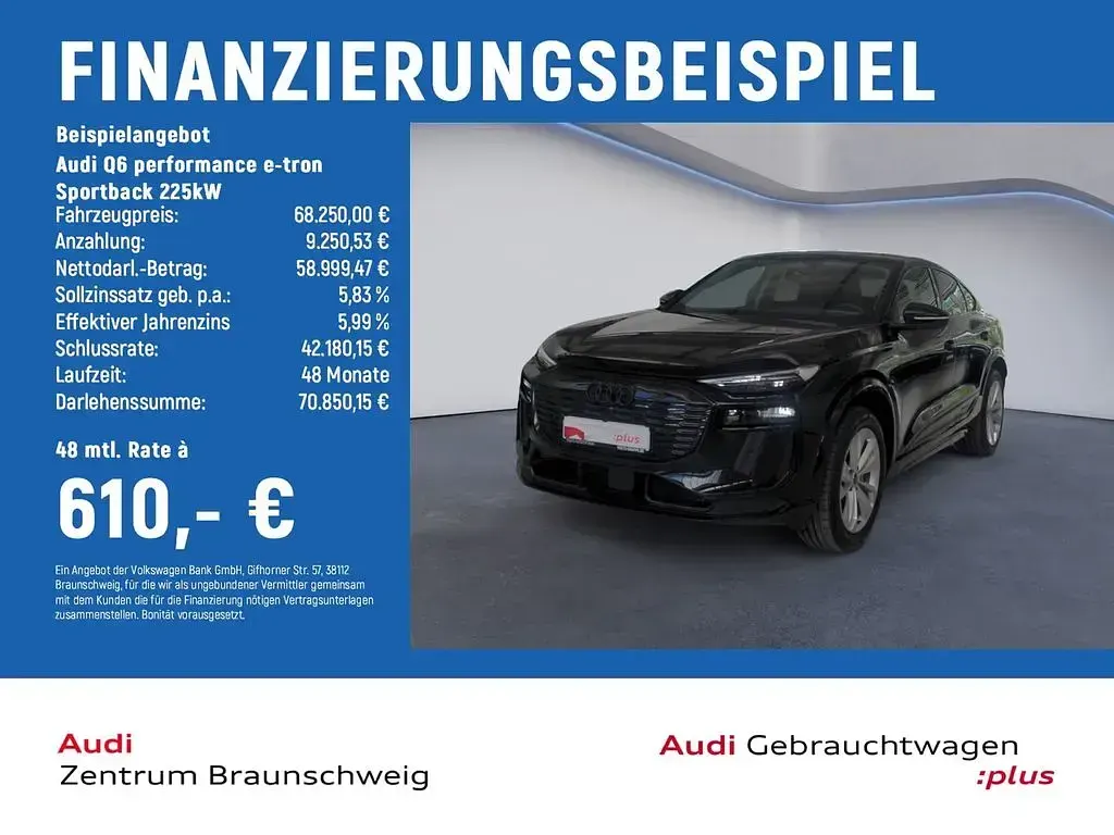 Second-hand Audi Q6 Sportback e-tron Performance 225 kW (306 CP) 2025 Negru SUV