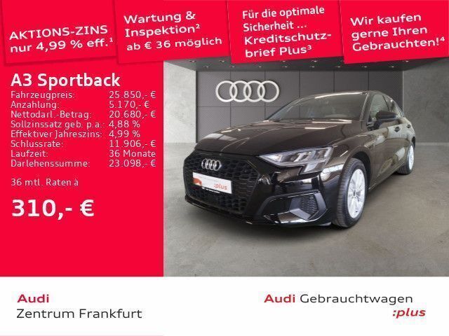 Schwarz Gebraucht 2023 Audi A3 Sportback e-tron Limousine | 25.450 € (Fairer Preis) - Bild 1/2