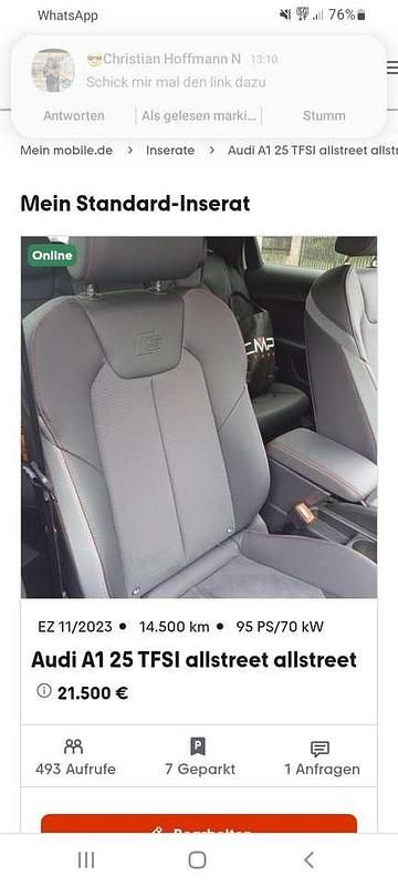 Weiß Gebraucht 2023 Audi A1 Kleinwagen | 21.500 € (Fairer Preis) - Bild 1/4