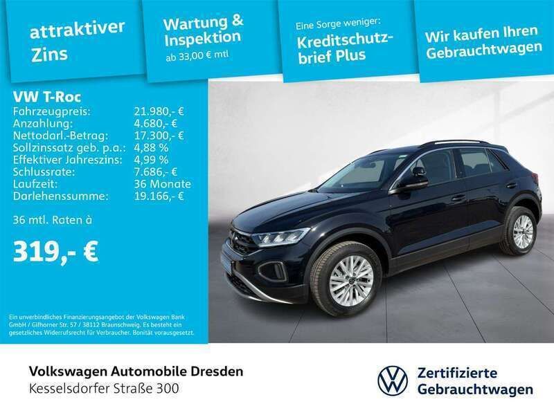 Deep black perleffekt Gebraucht 2023 VW T-Roc Life SUV | 23.490 € (Guter Preis) - Bild 1/3