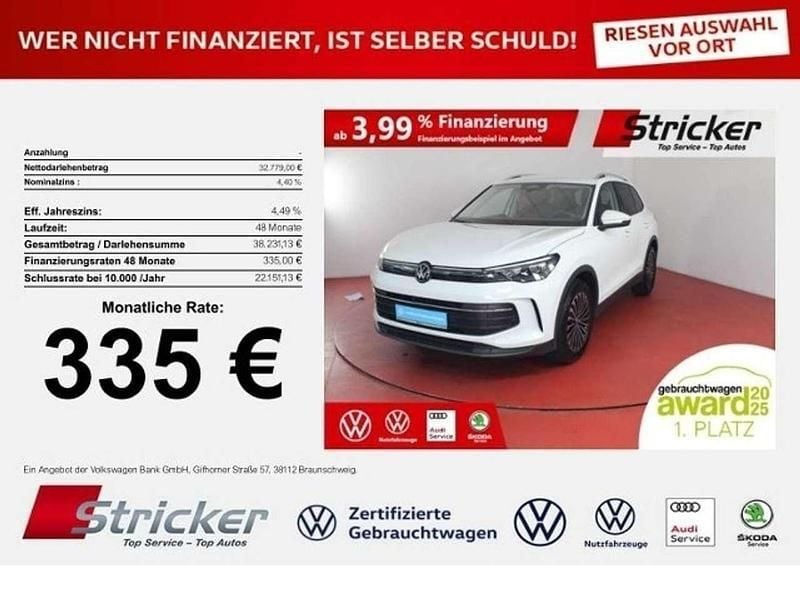 Pure white Gebraucht 2024 VW Tiguan Life SUV | 32.779 € (Guter Preis) - Bild 1/4
