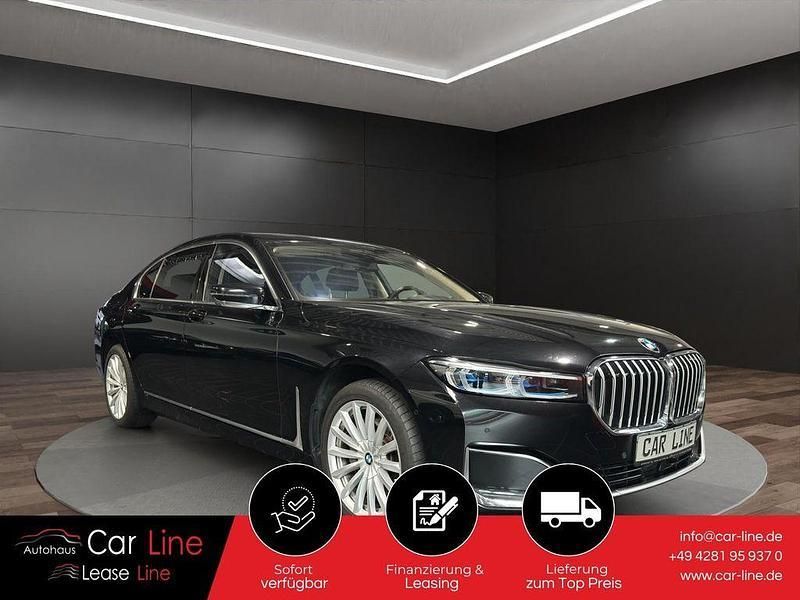 Black sapphire metallic Gebraucht 2021 BMW 730L Limousine | 51.450 € (Guter Preis) - Bild 1/4