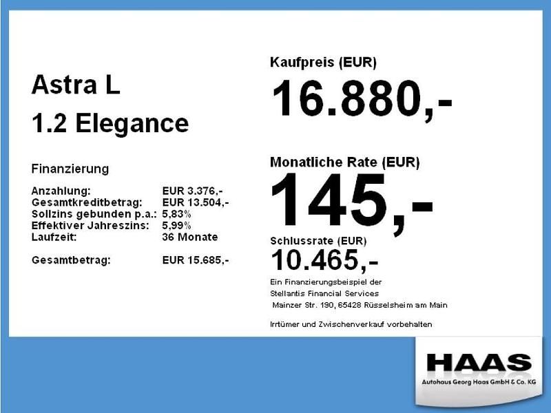 Gebraucht Opel Astra Elegance 110 PS (80 kW) 2023 Blau/typ aussenverkleidung metallic drei (metallic) Limousine