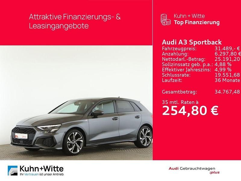 Daytonagrau perleffekt Gebraucht 2023 Audi A3 Sportback S-Line Limousine | 31.489 € (Fairer Preis) - Bild 1/4
