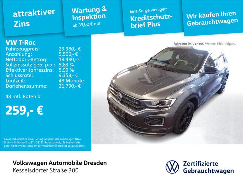 Indiumgrau metallic/schwarz Gebraucht 2020 VW T-Roc Sport SUV | 23.980 € (Guter Preis) - Bild 1/3