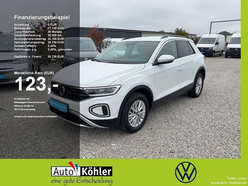 Pure white Gebraucht 2024 VW T-Roc Life SUV | 20.420 € (Superpreis) - Bild 1/3