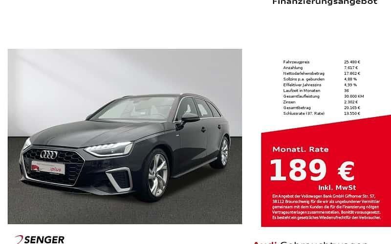 Schwarz Gebraucht 2021 Audi A4 S-Line Kombi | 25.480 € (Guter Preis) - Bild 1/4