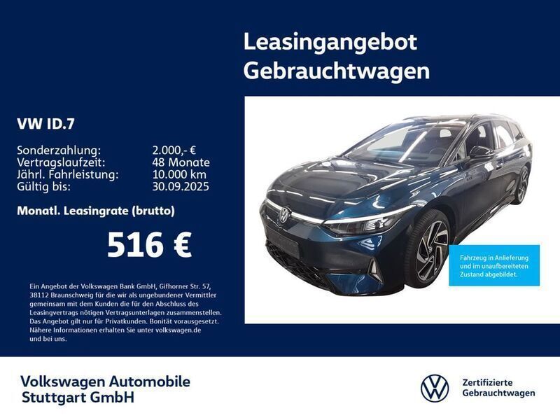 Blau Gebraucht 2024 VW ID.7 GTX Limousine | 53.930 € - Bild 1/4