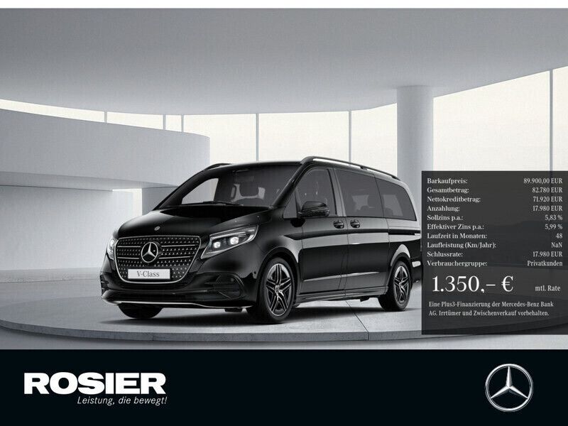 Schwarz / obsidianschwarz Gebraucht 2025 Mercedes V300 Style Van / Kleinbus | 91.500 € (Guter Preis) - Bild 1/4