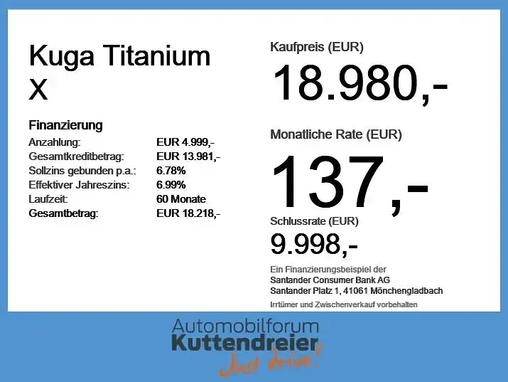 Gebraucht Ford Kuga Titanium X 190 PS (139 kW) 2023 Chromablau metallic SUV